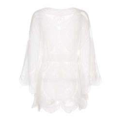 White  Lace Hollow Hedging Cover-up